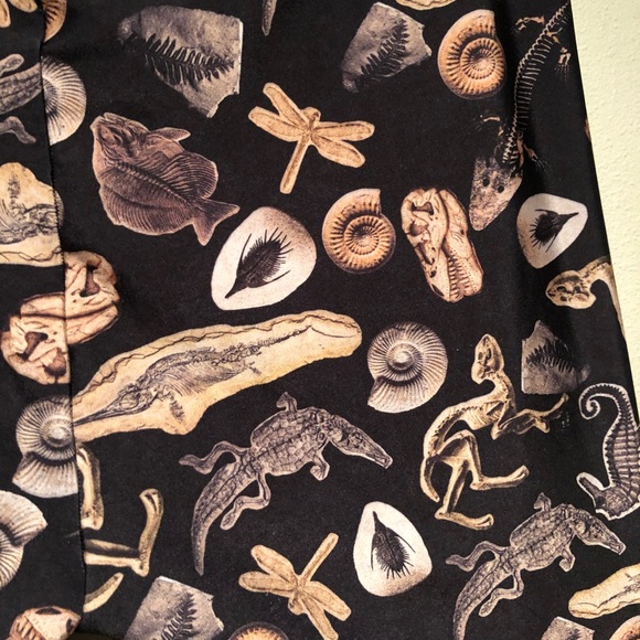 Fossils Dinosaur Goth Bone Spandex Leggings XL - Picture 4 of 5